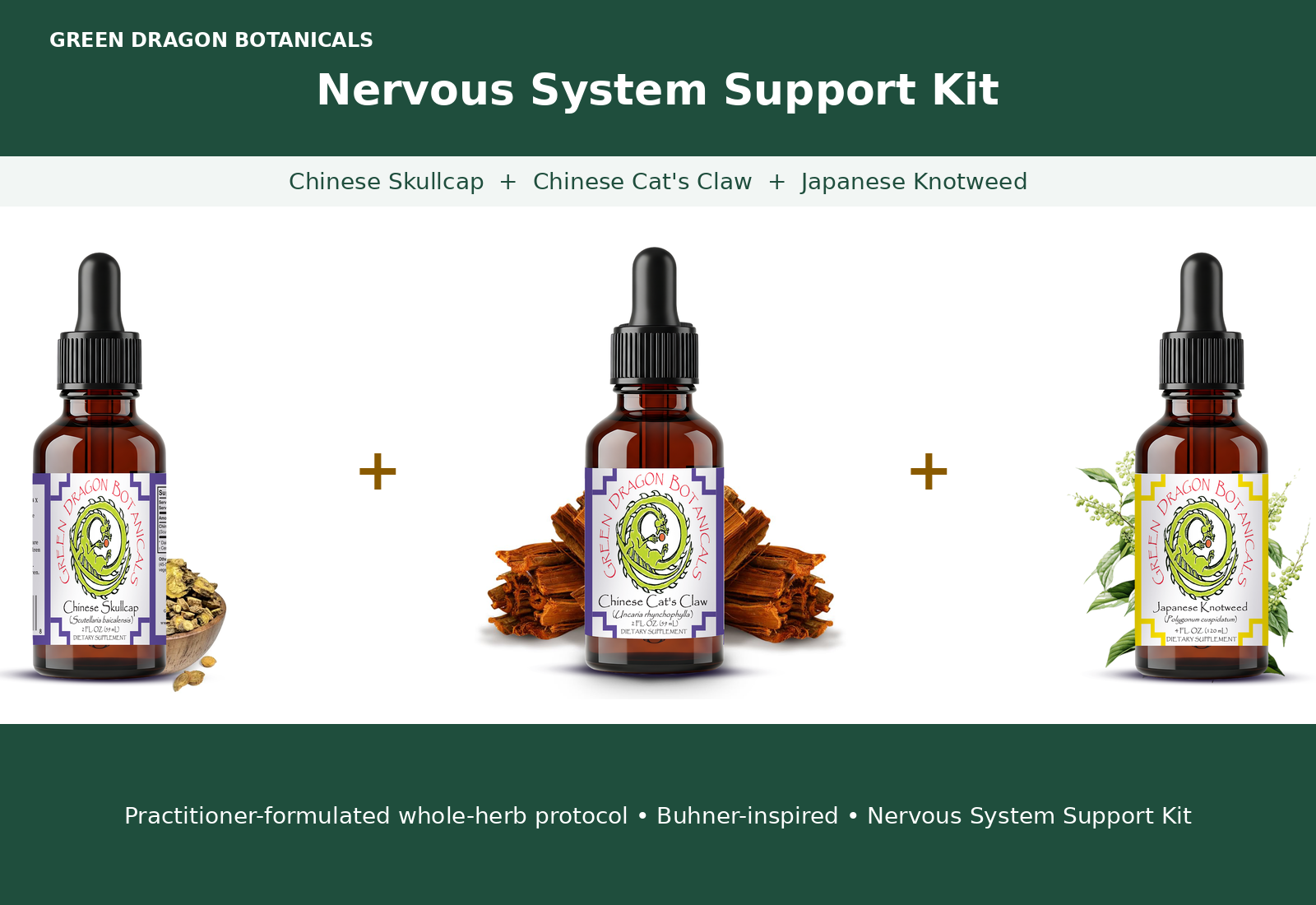 Nervous System Support Kit (Chinese Skullcap + Chinese Cat's Claw + Japanese Knotweed)