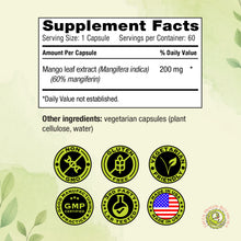 Load image into Gallery viewer, MangoForte Mango Leaf Extract 200mg | 60% Mangiferin Supplement