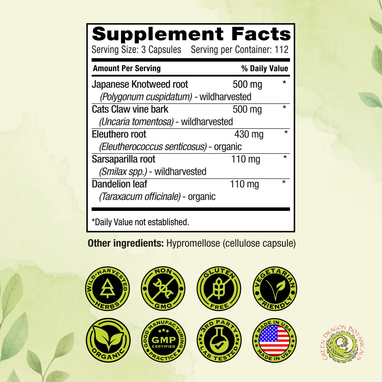 LB TONIC Protocol | 336 Capsules 550mg - Eleuthero, Japanese Knotweed & Cat’s Claw Herbal Blend